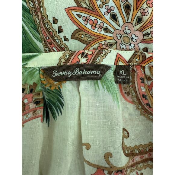 Tommy Bahama Women’s 100% Raime Paisley Print ¾ Sleeve Top Size XL - Picture 2 of 6